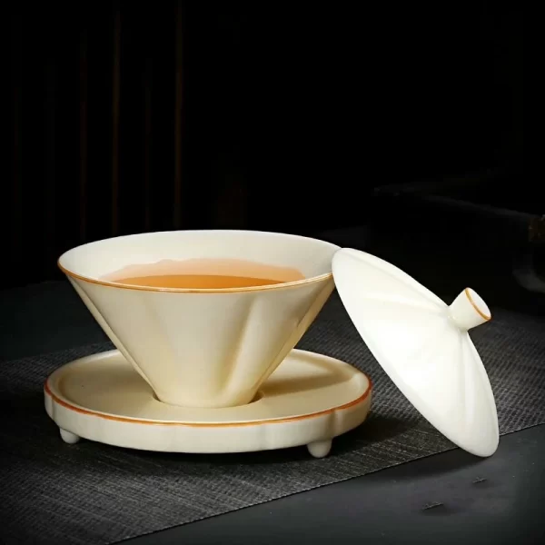 Ru Kiln Three-Talent Gaiwan (Douli Style) Tea Set 130ml