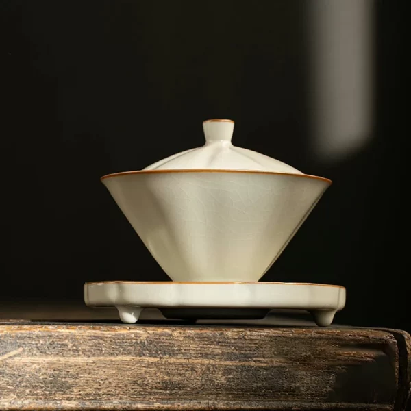 Ru Kiln Three-Talent Gaiwan (Douli Style) Tea Set 130ml
